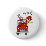 Stick Figure Firefighter with Fire Engine Button