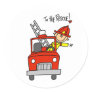 Stick Figure Firefighter with Fire Engine Stickers