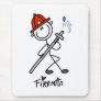 Stick Figure Fireman Mouse Pad
