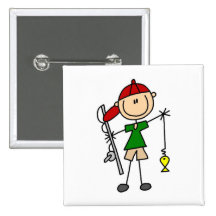 Stick Figure Fishing Tshirts and Gifts Buttons