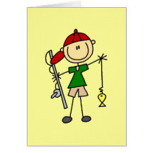 Stick Figure Fishing Tshirts and Gifts Cards
