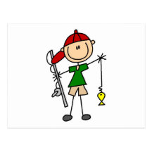 Stick Figure Fishing Tshirts and Gifts Postcards