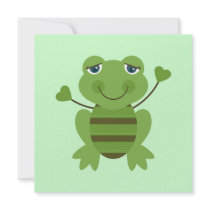 Stick Figure Frog Custom Invites