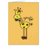 Stick Figure Giraffe T-shirts and Gifts Greeting Cards