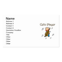 Stick Figure Girl Cello Player T-shirts and Gifts Business Card Template