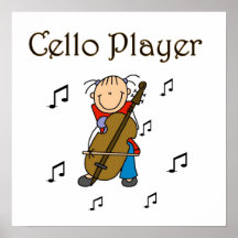 Stick Figure Girl Cello Player T-shirts and Gifts Poster