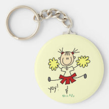Stick Figure Girl Cheerleader Tshirts and Gifts Key Chain