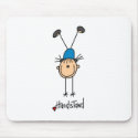 Stick Figure Girl Doing Handstands Mousepad