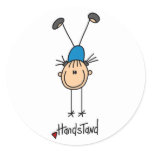 Stick Figure Girl Doing Handstands Stickers