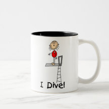 Stick Figure Girl I Dive Mugs