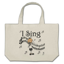 Stick Figure Girl I Sing T-shirts and Gifts Bag