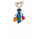 Stick Figure Girl Shopping Shirt