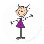 Stick Figure Girl Sticker