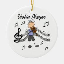 Stick Figure Girl Violin Player T-shirts and Gifts Ornament