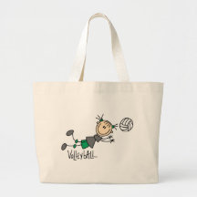 Stick Figure Girls Volleyball T-shirts and Gifts Bag