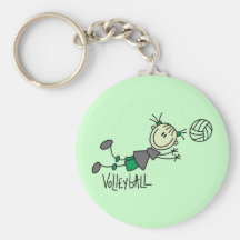 Stick Figure Girls Volleyball T-shirts and Gifts Keychains