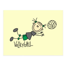 Stick Figure Girls Volleyball T-shirts and Gifts Postcards