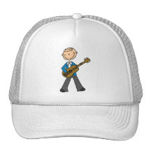Stick Figure Guitar Player Tshirts and Gifts Trucker Hat