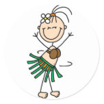 Stick Figure Hula Dancing Sticker