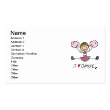 Stick Figure I Love Cheering T-shirts and Gifts Business Cards