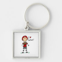 Stick Figure I Love Football T-shirts and Gifts Keychains