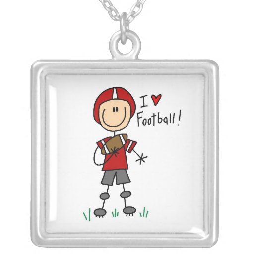 Stick Figure I Love Football T-shirts and Gifts Jewelry