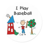 Stick Figure I Play Baseball stickers