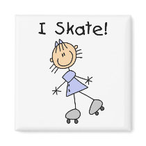 Stick Figure I Skate Tshirts and Gifts Fridge Magnet