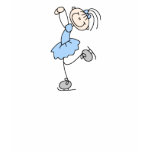 Stick Figure Ice Skater Blue Shirt