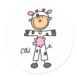 Stick Figure In Cow Suit Sticker
