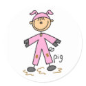 Stick Figure In Pig Suit Sticker