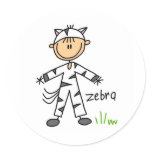Stick Figure In Zebra Suit Sticker