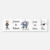 Stick Figure Just Married Bumper Stickers