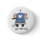 Stick Figure Just Married Buttons