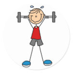 Stick Figure Lifting Weights Sticker