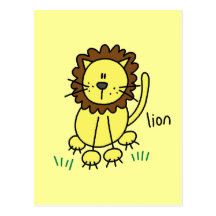 Stick Figure Lion T-shirts and Gifts Post Cards