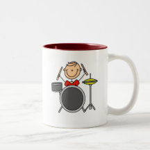 Stick Figure Male Drummer T-shirts and Gifts Mug