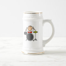 Stick Figure Male Drummer T-shirts and Gifts Mugs