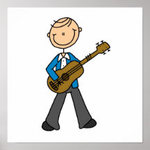 Stick Figure Male Guitar Player T-shirts and Gifts Print