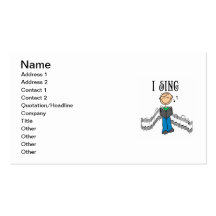 Stick Figure Male I Sing T-shirts and Gifts Business Card Templates