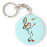 Stick Figure Mens Tennis Keychain