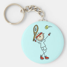 Stick Figure Mens Tennis Keychain