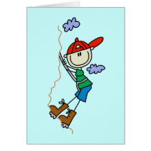Stick Figure Mountain Climbing Tshirts and Gifts Greeting Cards