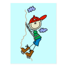Stick Figure Mountain Climbing Tshirts and Gifts Post Cards