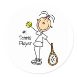 Stick Figure Number One Tennis Player Stickers