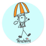 Stick Figure Parachuting T-shirts and Gifts stickers
