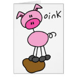 Stick Figure Pig Card