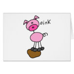 Stick Figure Pig Tshirts and Gifts Greeting Cards