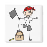 Stick Figure Pirate Treasure Magnet