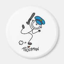 Stick Figure Police Officer Fridge Magnets